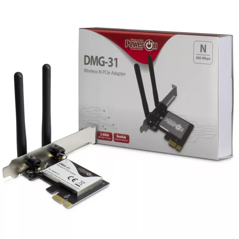 Inter-Tech DMG-31 – belaidis tinklo adapteris – PCI Express – Wi-Fi 4 (802.11n) – 300 Mbit/s