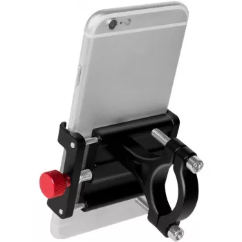 LogiLink Fahrrad-Smartphonehalterung, fixiert, schwarz/rot hochwertige Aluminiumlegierung, geeignet für Mobilgeräte - 1 Stück (AA0146)