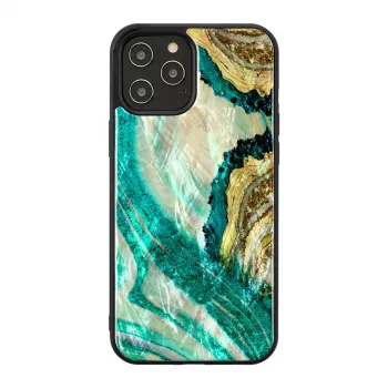 Apsauginis dėklas iKins Apple iPhone 12 Pro Max – akvamarino agato raštas