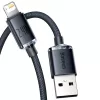 Baseus Crystal Shine laidas USB į Lightning, 2.4A, 1,2m (juodas)