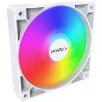 Aušinimo ventiliatorius Montech GF120 PWM ARGB 120 mm baltas, PWM valdymas, ARGB apšvietimas