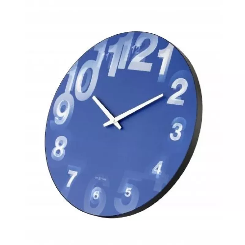 NeXtime 3077bl 3D sieninis laikrodis, Ø39.5 cm, mėlynas/baltas