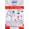 Sulenkiamos kopėčios Krause Treppy Silver 130020 – aliuminis, 2 laipteliai, 150 kg talpa, sulankstytos 55×20 cm, svoris 2 kg