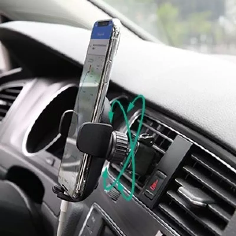 Laikiklis telefonui Aukey HD-C48 reguliuojamas 360° išmaniesiems telefonams ir mažoms planšetėms, spaustuvinis tvirtinimas, sukama ranka