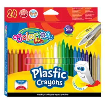 Colorino Kids Ištrinami Plastikiniai Pieštukai 24 spalvos
