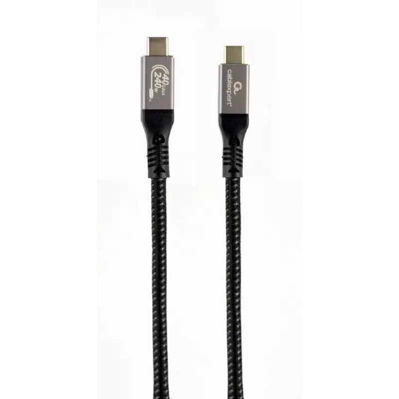USB-C į USB-C laidas GEMBIRD CCBP-USB4-CMCM240 1,5 m, USB4 Gen 3x2, 40 Gbit/s, 240 W, juodas