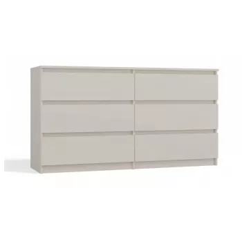 Komoda MALWA M6/140 – 6 stalčių, 1380×400×750 mm, kashmyro laminatas