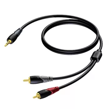 3.5 mm lizdo stereo vyriškas į 2x RCA/Cinch vyriškas garso laidas Procab 1KPCL049 5 m