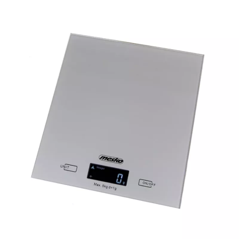 Mesko MS 3145 virtuvinės svarstyklės, 5 kg, 1 g, LCD, sidabrinės
