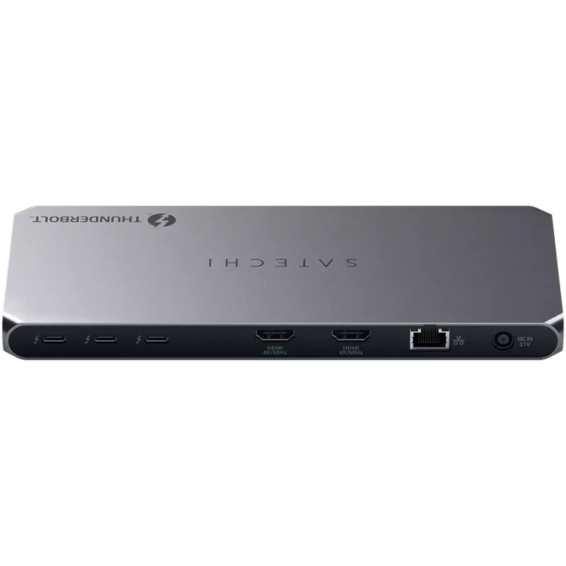 Satechi Thunderbolt 4 Dock ST-DT4MDM-EU – Thunderbolt 4 stotelė, 2× HDMI 2.0, 2× USB-A 3.2