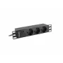 Lanberg PDU-03E-0200-BK maitinimo paskirstymo įrenginys (PDU) 3 AC lizdai 1U Juoda