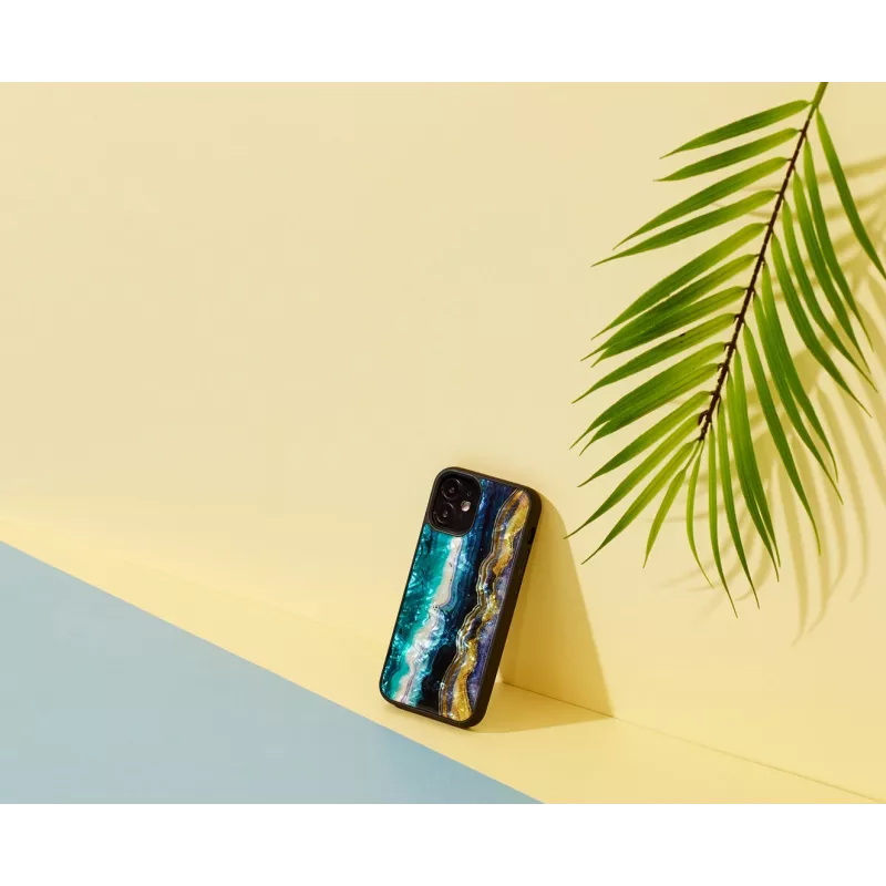Apsauginis dėklas iKins Apple iPhone 12 mini — purpurinis agato raštas