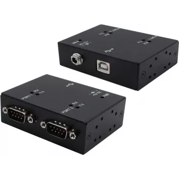 USB 2.0 į 2 prievadų RS-232 adapterio kabelis Exsys EX-13072HM metalinis korpusas