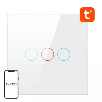 Avatto TS02-EU-W3 išmanusis šviesos jungiklis, WiFi, 3 krypčių