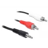 Garso kabelis DeLOCK 84000 1,5 m 2xRCA 3,5 mm Juodas