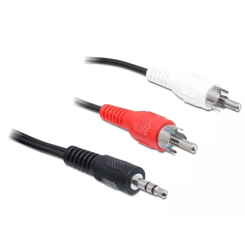 Garso kabelis DeLOCK 84000 1,5 m 2xRCA 3,5 mm Juodas