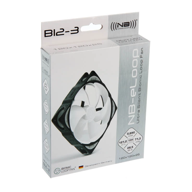 Ventiliatorius Noiseblocker eLoop B12-3 120 mm baltas