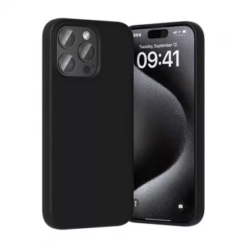 Apsauginis silikoninis dėklas Vention KUFB0-40 iPhone 15 Pro Max – juodas soft-touch dangtelis