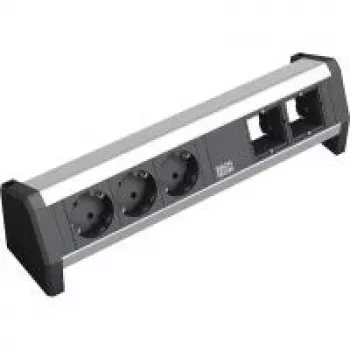 Maitinimo ilgintuvas Bachmann 3x Schuko 2x GST18 juodas sidabrinis