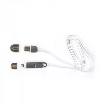 Sbox 2IN1W USB->Micro USB+IPH.5 M/M 1M baltas