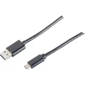 USB kabelis S/CONN 14-10005 USB 2.0 1m USB A USB C juodas