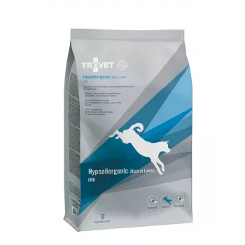Sausas šunų ėdalas TROVET Hypoallergenic LRD Lamb 3 kg – suaugusiems šunims, 20% baltymų, 16% riebalų, be glitimo ir sojos