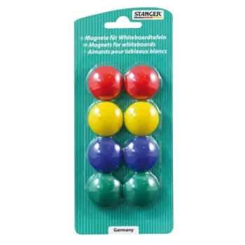Stanger model 73002 magnetų rinkinys 8 spalvų, 8 vnt. apvalūs žymekliai