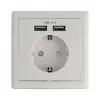 Kištukinis lizdas CEE 7/3 + USB DeLOCK 11471