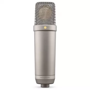 Studijinis kondensatorinis mikrofonas RØDE NT1-A 5th Gen — kardioidinis, XLR/USB, 24/32 bitų, iki 192 kHz, max SPL 142 dB, sidabrinis