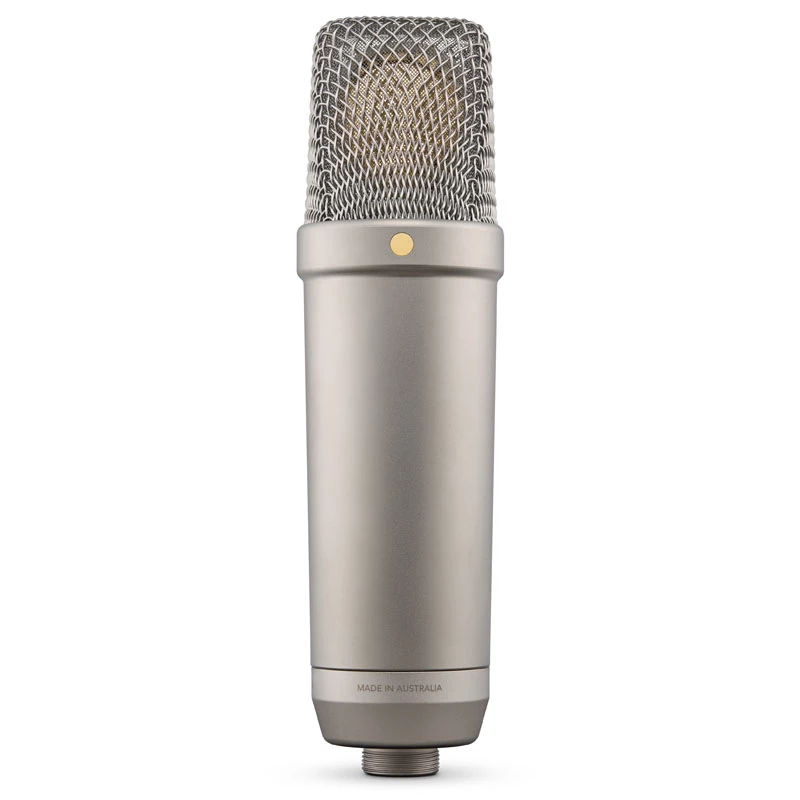 Studijinis kondensatorinis mikrofonas RØDE NT1-A 5th Gen — kardioidinis, XLR/USB, 24/32 bitų, iki 192 kHz, max SPL 142 dB, sidabrinis