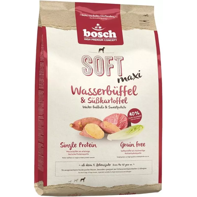 BOSCH Soft Maxi vandens buivolas ir saldžiosios bulvės - sausas šunų ėdalas - 2,5 kg
