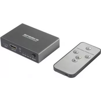 SpeaKa Professional SP-HDS-210 3 prievadų HDMI jungiklis Ultra HD 7680 x 4320 pikselių (SP-10461504)