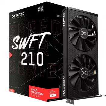 Vaizdo plokštė XFX Radeon RX 7600 – 8 GB GDDR6, PCIe 4.0, 128 bit, 2x DisplayPort 2.1, HDMI 2.1, 2 ventiliatoriai