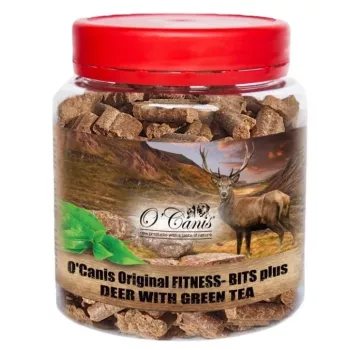 O'CANIS Fitness-Bits Plus Elnias su žaliąja arbata – šunų skanėstas – 400g