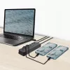 USB 3.2 Gen1 7 prievadų USB mazgas su atskirais jungikliais, juodas