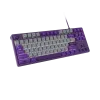 NATEC Fury Gaming klaviatūra Kanabo K2 US balta foninė mechaninė pilkai violetinė