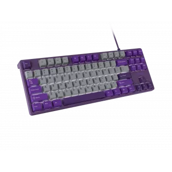 NATEC Fury Gaming klaviatūra Kanabo K2 US balta foninė mechaninė pilkai violetinė