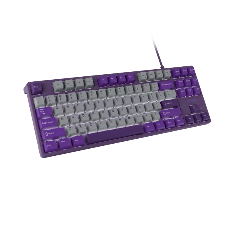 NATEC Fury Gaming klaviatūra Kanabo K2 US balta foninė mechaninė pilkai violetinė