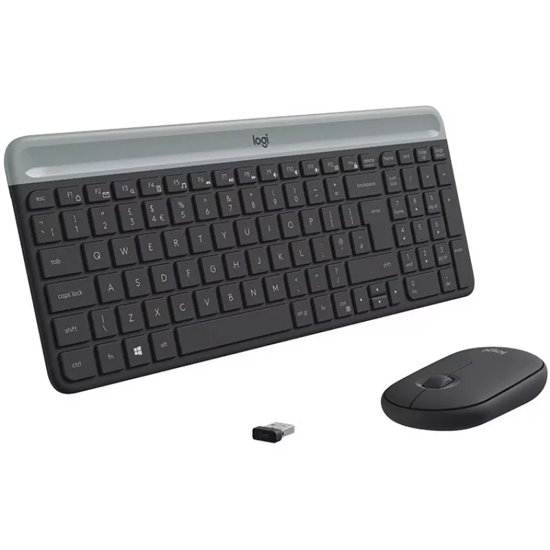 Belaidis klaviatūros ir pelės rinkinys Logitech MK470 Slim Combo, grafitinis