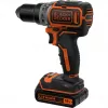 Black & Decker BL186K-QW belaidis gręžtuvas-suktuvas, 18 V, 1,5 Ah Li-ion akumuliatorius, 2 greičių, 1650 aps./min., 52 Nm, lagamine, juodas/oranžinis