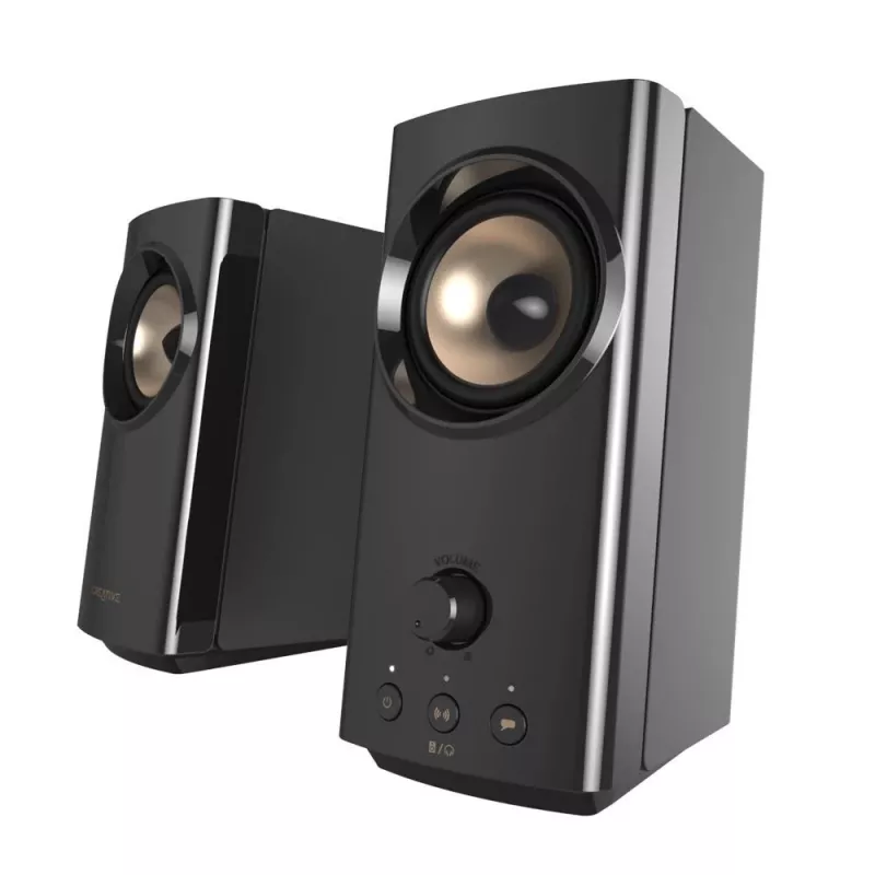 CREATIVE T60 2.0 Kompaktiniai Hi-Fi staliniai garsiakalbiai su aiškiu dialogu ir erdviniu garsu, Sound Blaster SmartComms Kit, USB-C garso ir mikrofono bei ausinių prievadais