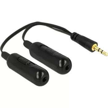 DeLOCK garso skirstytuvas – 30 AWG – Mini-Phone Stereo 3,5 mm (M) – Mini-Phone Stereo 3,5 mm (W) – 19 cm – juodas (65683)