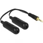 DeLOCK garso skirstytuvas – 30 AWG – Mini-Phone Stereo 3,5 mm (M) – Mini-Phone Stereo 3,5 mm (W) – 19 cm – juodas (65683)