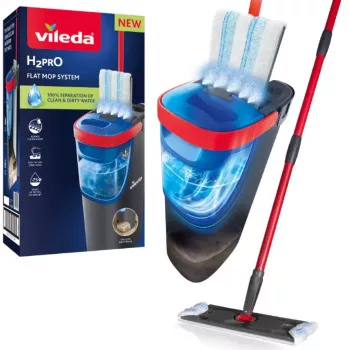 Valymo šluota VILEDA Microfibre 1200 ml šlapiam valymui, 360° besisukanti galvutė, 140,5 cm kotas, nuimama skalbiama galvutė