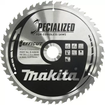 Makita Specialized EFFICUT diskinis pjūklo diskas – medienai ir metalui – 260 mm – 45 dantys – skirtas Makita LS1018L, LS1018LN (B-64630)