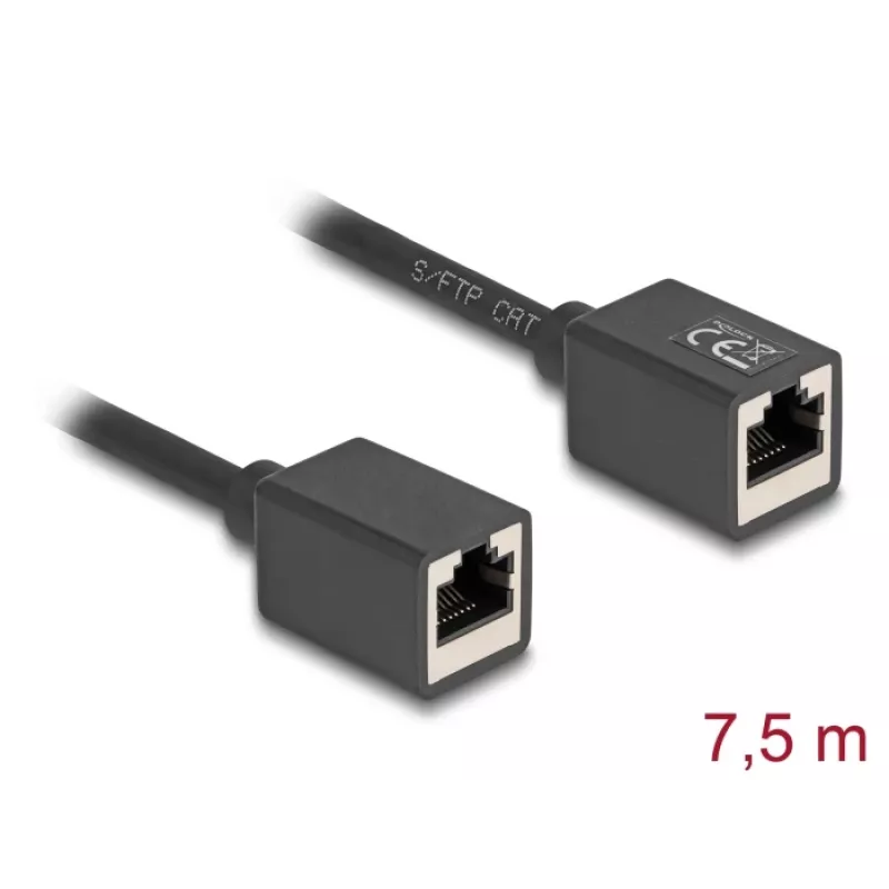 DeLOCK 90334 tinklo kabelis RJ-45 Cat6a 7,5 m juodas
