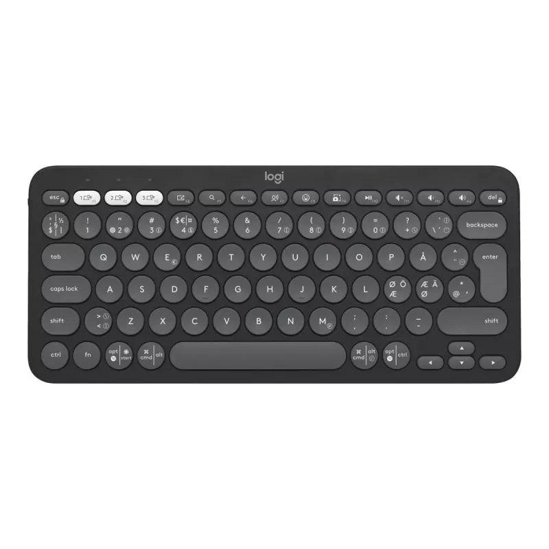 Logitech Pebble Keys 2 K380s belaidė klaviatūra, Bluetooth LE, QWERTY Nordic (danų/suomių/norvegų/švedų), toninė grafito spalva (920-011879)