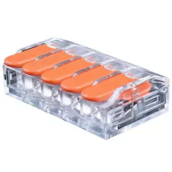 Universalus push-in laido jungtuvas Hismart EL240470, 5x 0.5-6.0 mm², 40A, 450V, 20 vnt.