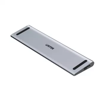 KVM jungiklis Unitek D1106AGY01 USB-C triguba 4K dokų stotelė su KVM, 3x USB-A, 5x USB-C, HDMI×2, DP×1, RJ-45, SD skaitytuvas, 3840×2160@60Hz, aliuminis