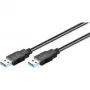 Wentronic Goobay USB 3.0 SuperSpeed kabelis, juodas, 0,5 m - USB 3.0 kištukas (A tipas) > USB 3.0 kištukas (A tipas) (95716)